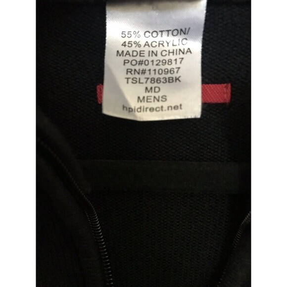 Tesla Embroidered White Logo Black Quarter 1/4 Zip Sweater Medium Knit Mock Neck - Picture 4 of 9